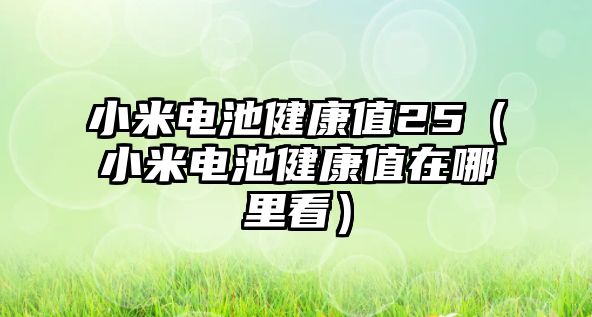 小米電池健康值25（小米電池健康值在哪里看）