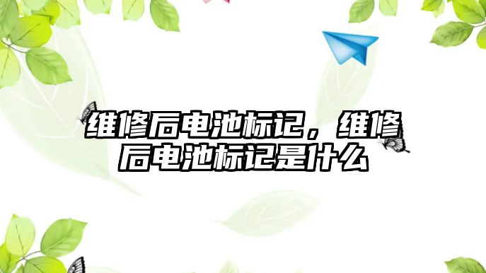 維修后電池標記，維修后電池標記是什么