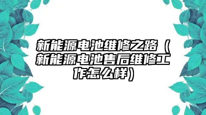 新能源電池維修之路（新能源電池售后維修工作怎么樣）