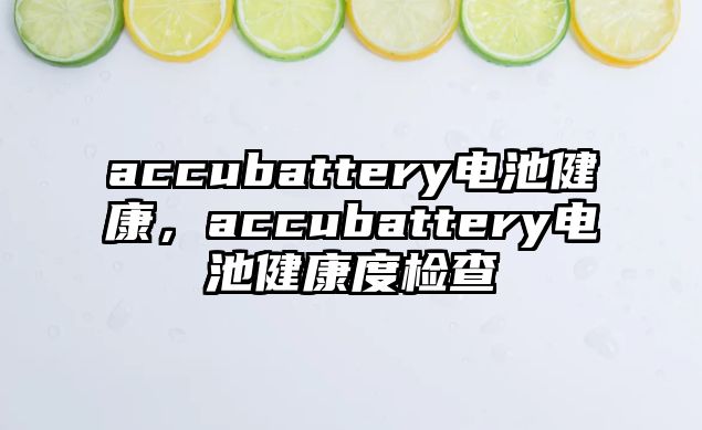 accubattery電池健康，accubattery電池健康度檢查