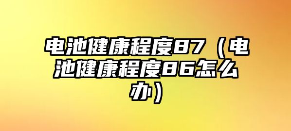 電池健康程度87（電池健康程度86怎么辦）