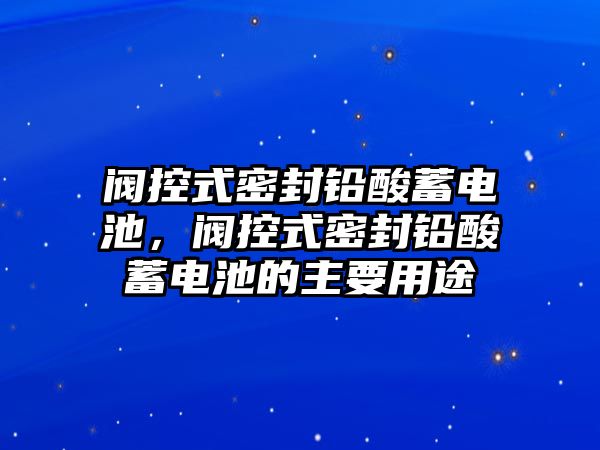 閥控式密封鉛酸蓄電池，閥控式密封鉛酸蓄電池的主要用途