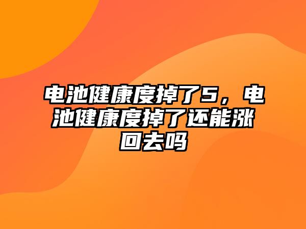 電池健康度掉了5，電池健康度掉了還能漲回去嗎