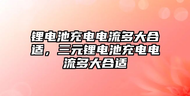 鋰電池充電電流多大合適，三元鋰電池充電電流多大合適