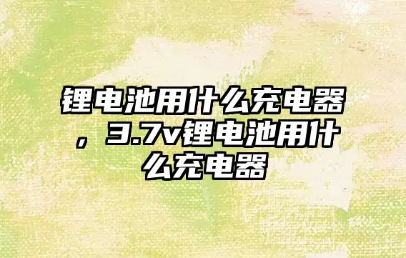 鋰電池用什么充電器，3.7v鋰電池用什么充電器