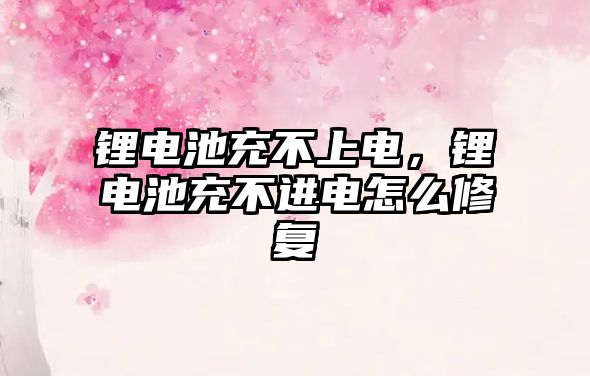 鋰電池充不上電，鋰電池充不進電怎么修復