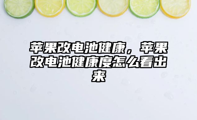 蘋果改電池健康，蘋果改電池健康度怎么看出來(lái)