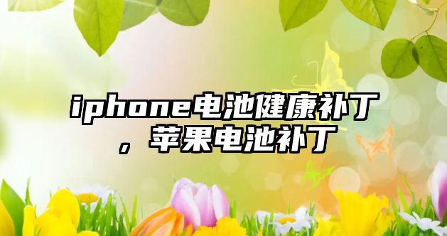 iphone電池健康補(bǔ)丁，蘋(píng)果電池補(bǔ)丁