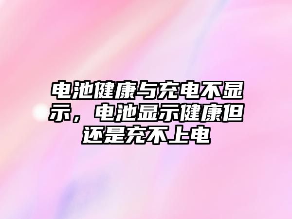 電池健康與充電不顯示，電池顯示健康但還是充不上電