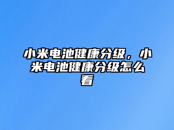 小米電池健康分級，小米電池健康分級怎么看