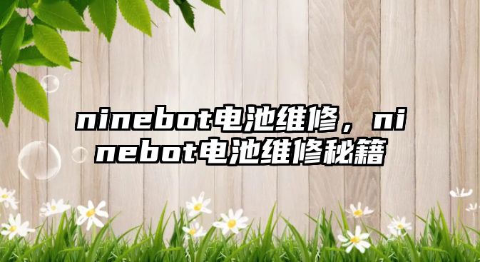 ninebot電池維修，ninebot電池維修秘籍