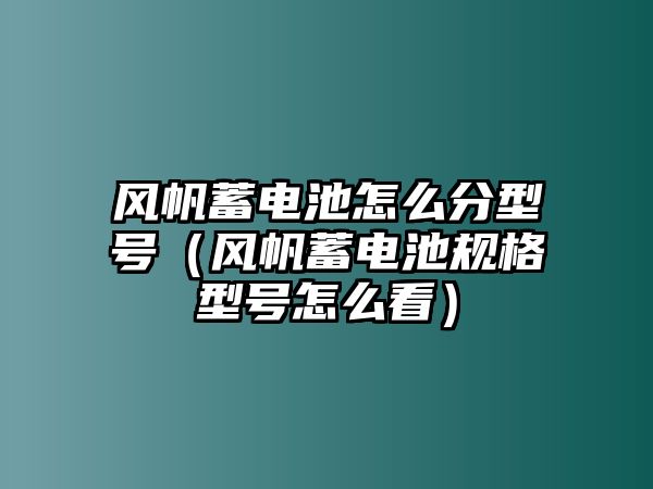 風帆蓄電池怎么分型號（風帆蓄電池規格型號怎么看）