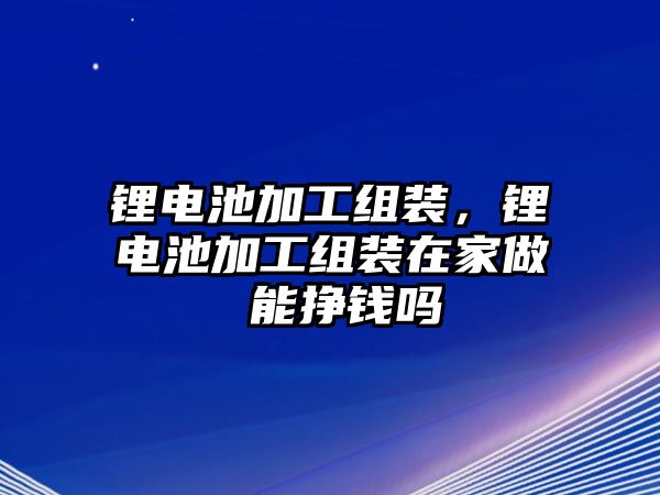 鋰電池加工組裝，鋰電池加工組裝在家做 能掙錢嗎