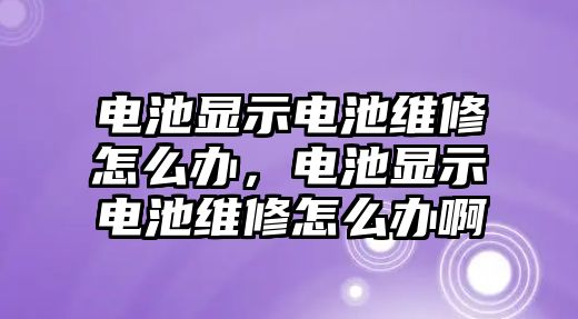 電池顯示電池維修怎么辦，電池顯示電池維修怎么辦啊