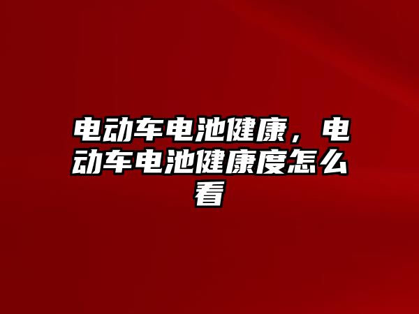 電動車電池健康，電動車電池健康度怎么看