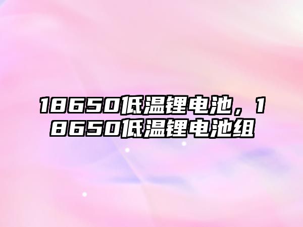 18650低溫鋰電池，18650低溫鋰電池組