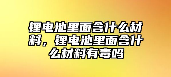 鋰電池里面含什么材料，鋰電池里面含什么材料有毒嗎