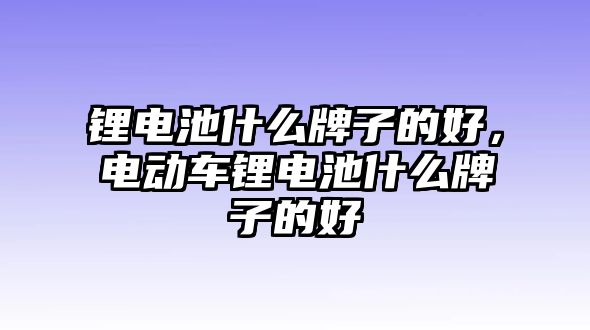 鋰電池什么牌子的好，電動車鋰電池什么牌子的好