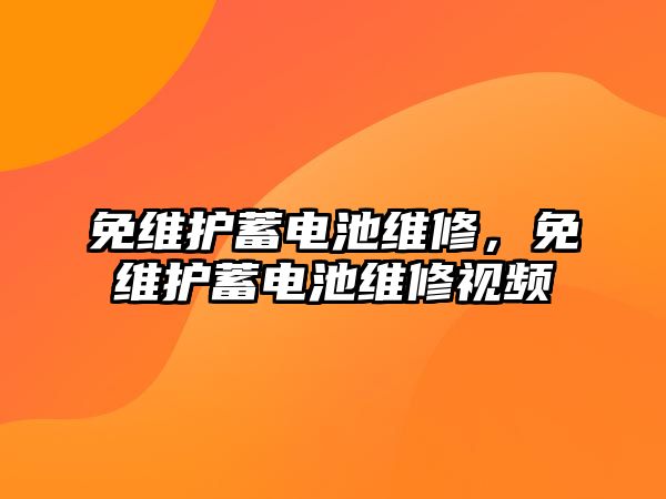 免維護蓄電池維修，免維護蓄電池維修視頻