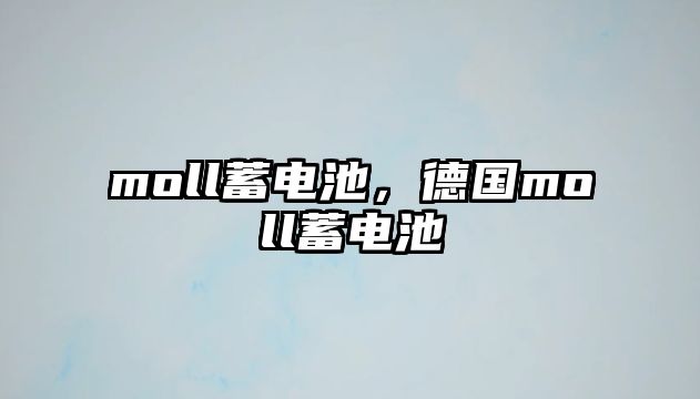 moll蓄電池，德國moll蓄電池