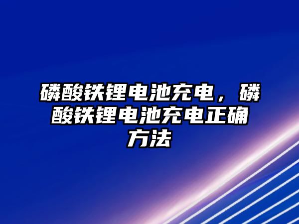 磷酸鐵鋰電池充電，磷酸鐵鋰電池充電正確方法