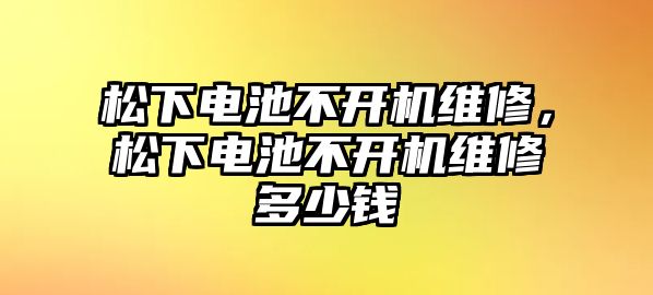 松下電池不開機維修，松下電池不開機維修多少錢