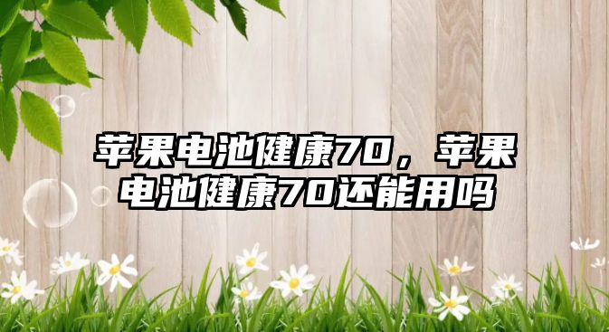 蘋果電池健康70，蘋果電池健康70還能用嗎