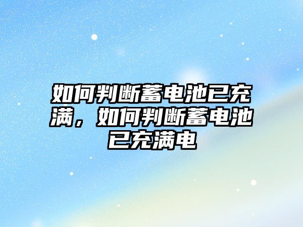 如何判斷蓄電池已充滿，如何判斷蓄電池已充滿電