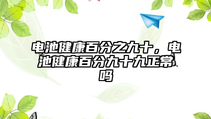 電池健康百分之九十，電池健康百分九十九正常嗎