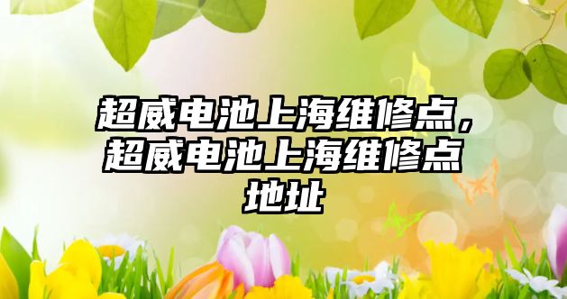 超威電池上海維修點，超威電池上海維修點地址