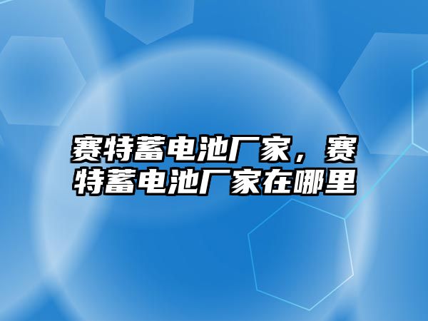 賽特蓄電池廠家，賽特蓄電池廠家在哪里