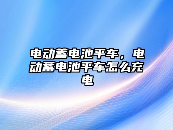 電動蓄電池平車，電動蓄電池平車怎么充電