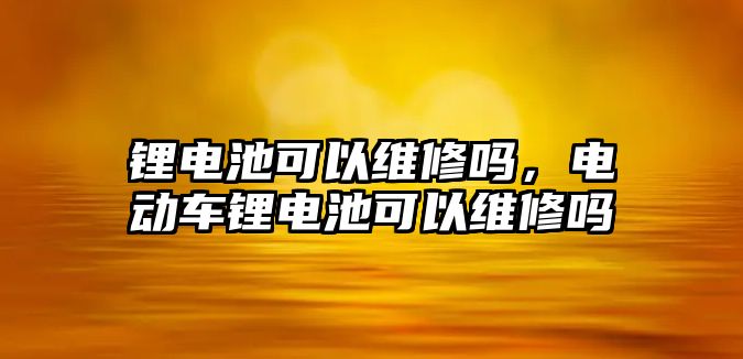 鋰電池可以維修嗎，電動車鋰電池可以維修嗎