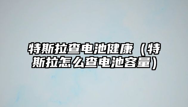 特斯拉查電池健康（特斯拉怎么查電池容量）