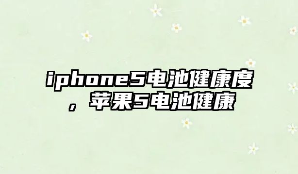 iphone5電池健康度，蘋果5電池健康