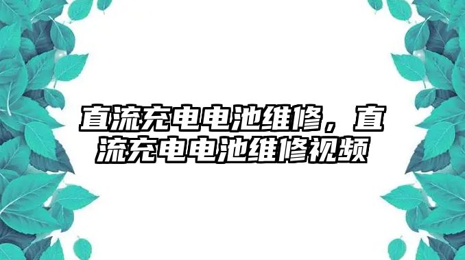 直流充電電池維修，直流充電電池維修視頻