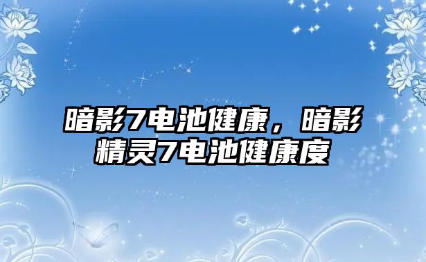 暗影7電池健康，暗影精靈7電池健康度