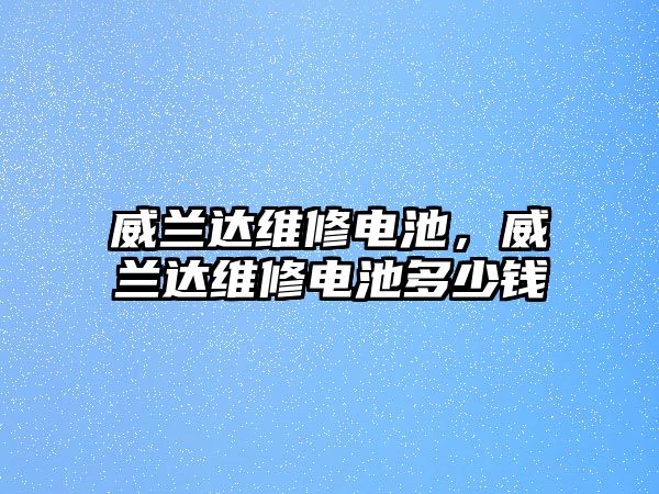 威蘭達維修電池，威蘭達維修電池多少錢