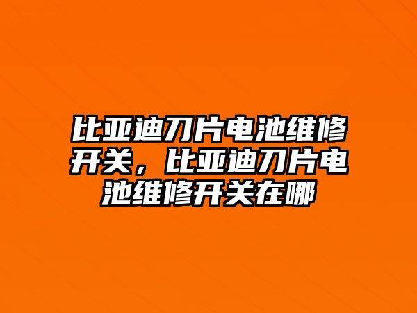 比亞迪刀片電池維修開關，比亞迪刀片電池維修開關在哪