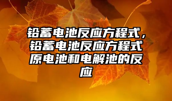 鉛蓄電池反應方程式，鉛蓄電池反應方程式原電池和電解池的反應