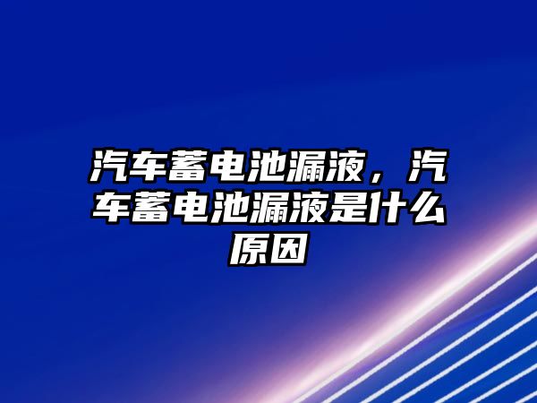 汽車蓄電池漏液，汽車蓄電池漏液是什么原因