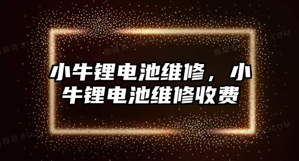 小牛鋰電池維修，小牛鋰電池維修收費