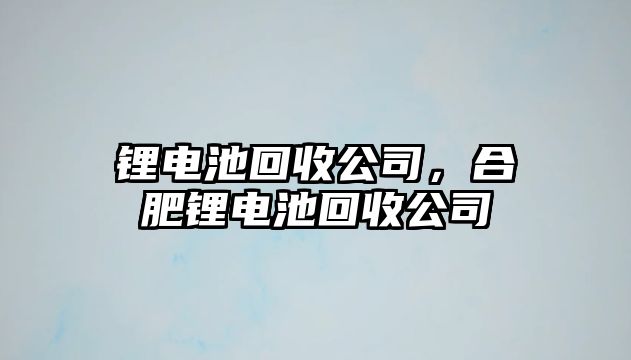 鋰電池回收公司，合肥鋰電池回收公司