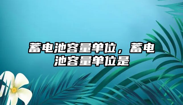 蓄電池容量單位，蓄電池容量單位是