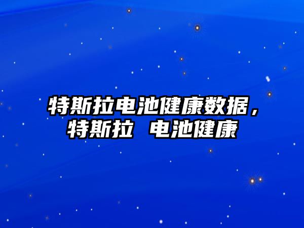 特斯拉電池健康數據，特斯拉 電池健康