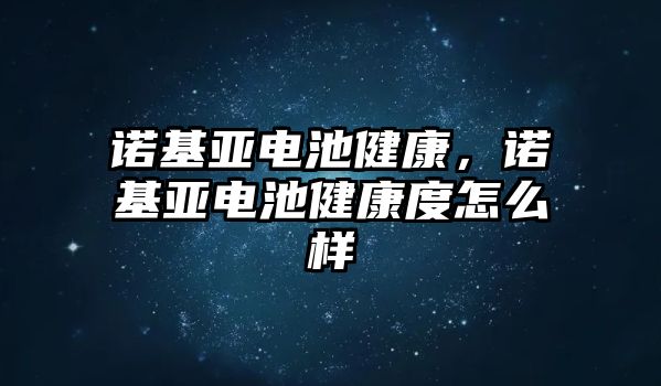 諾基亞電池健康，諾基亞電池健康度怎么樣