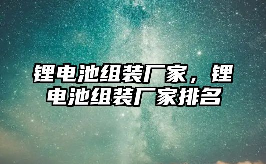 鋰電池組裝廠家，鋰電池組裝廠家排名