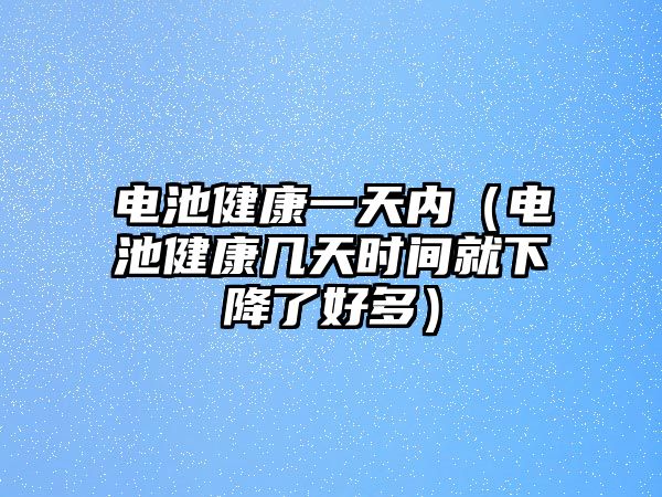 電池健康一天內（電池健康幾天時間就下降了好多）