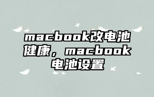 macbook改電池健康，macbook電池設(shè)置