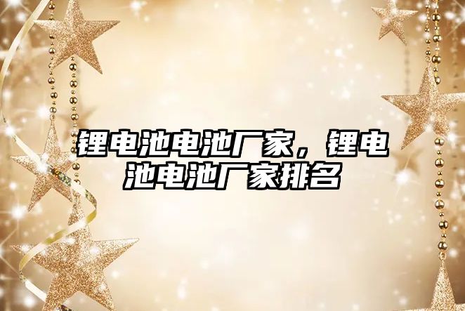 鋰電池電池廠家，鋰電池電池廠家排名